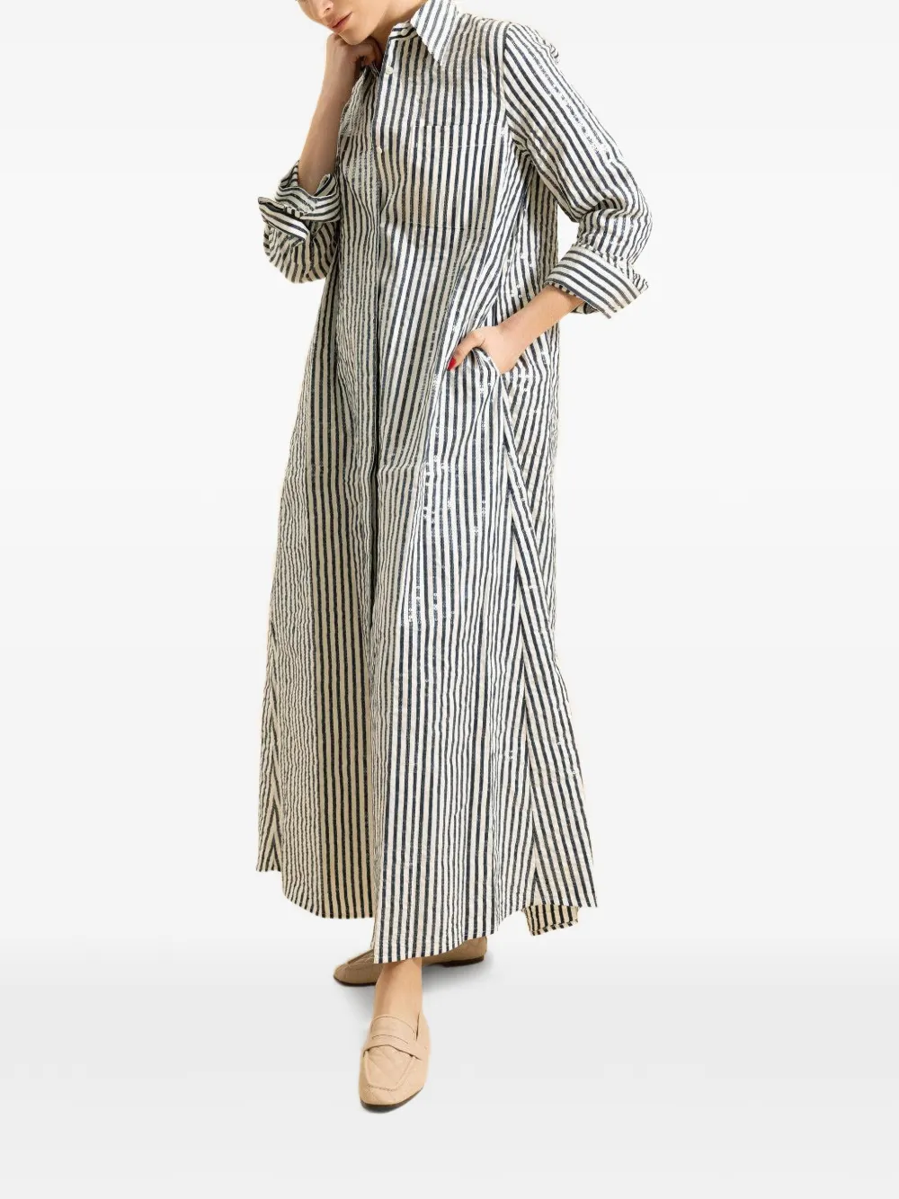 TWP Jennys striped dress - White