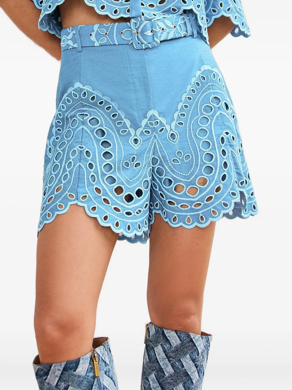 Charo Ruiz Ibiza Dune shorts met uitgesneden details Blauw