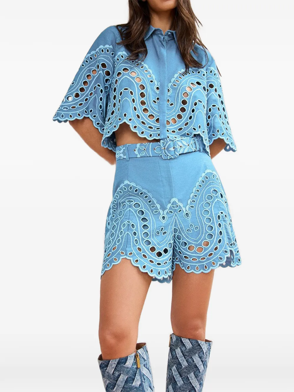 Charo Ruiz Ibiza Dune cut-out shorts - Blauw