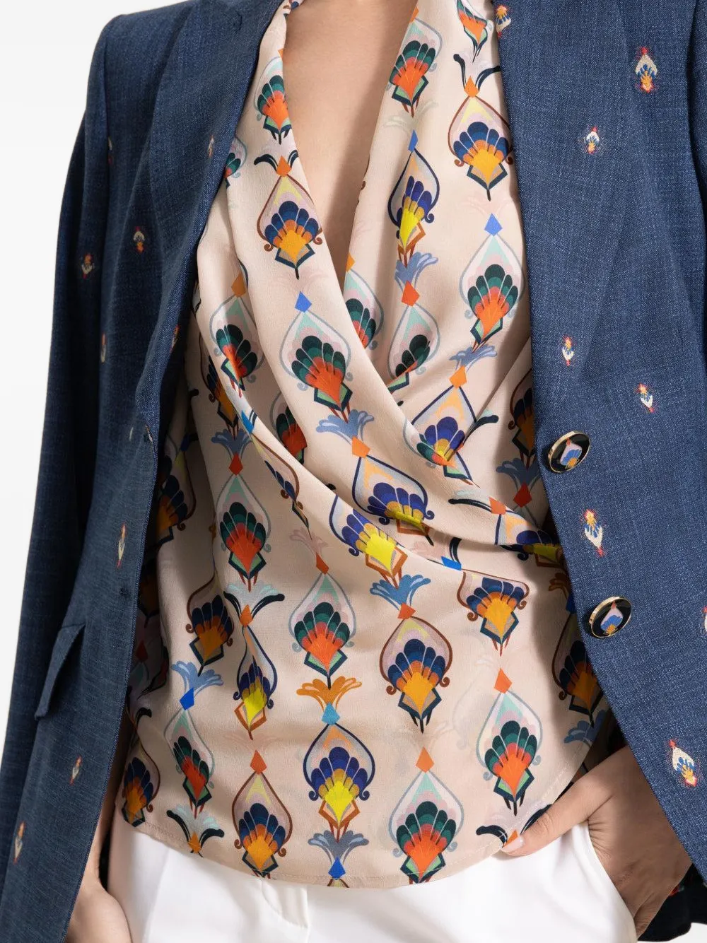  Maison Common Printed Silk Blouse - Neutrals 
