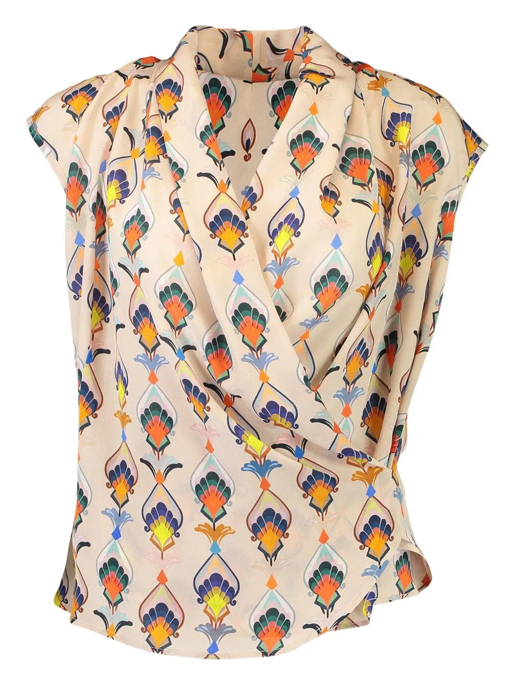 MAISON COMMON printed silk blouse - Toni neutri