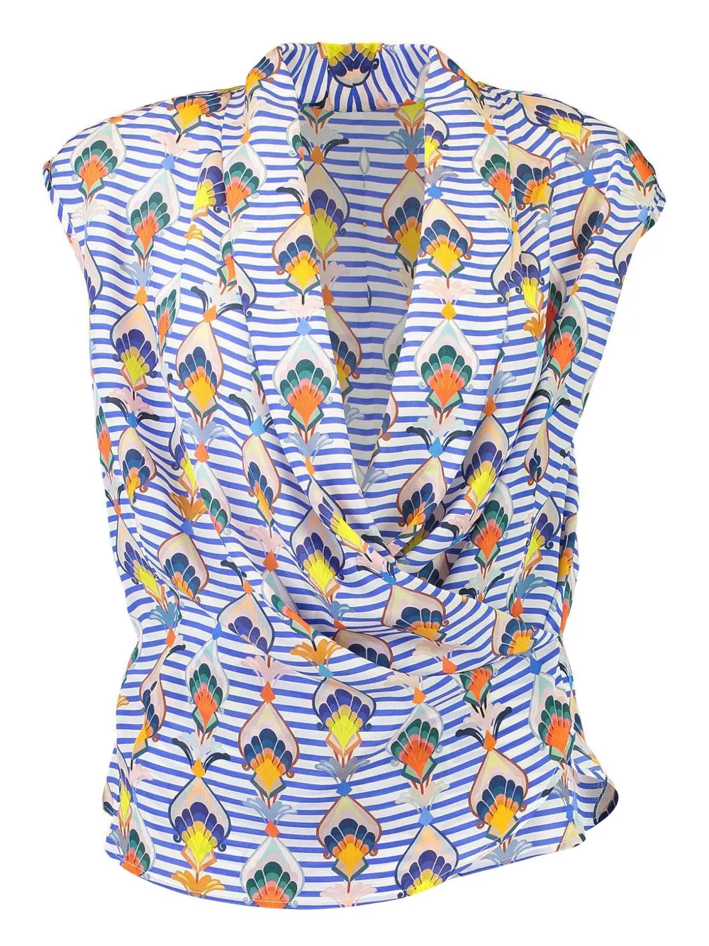 MAISON COMMON stripe-pattern blouse - Blu