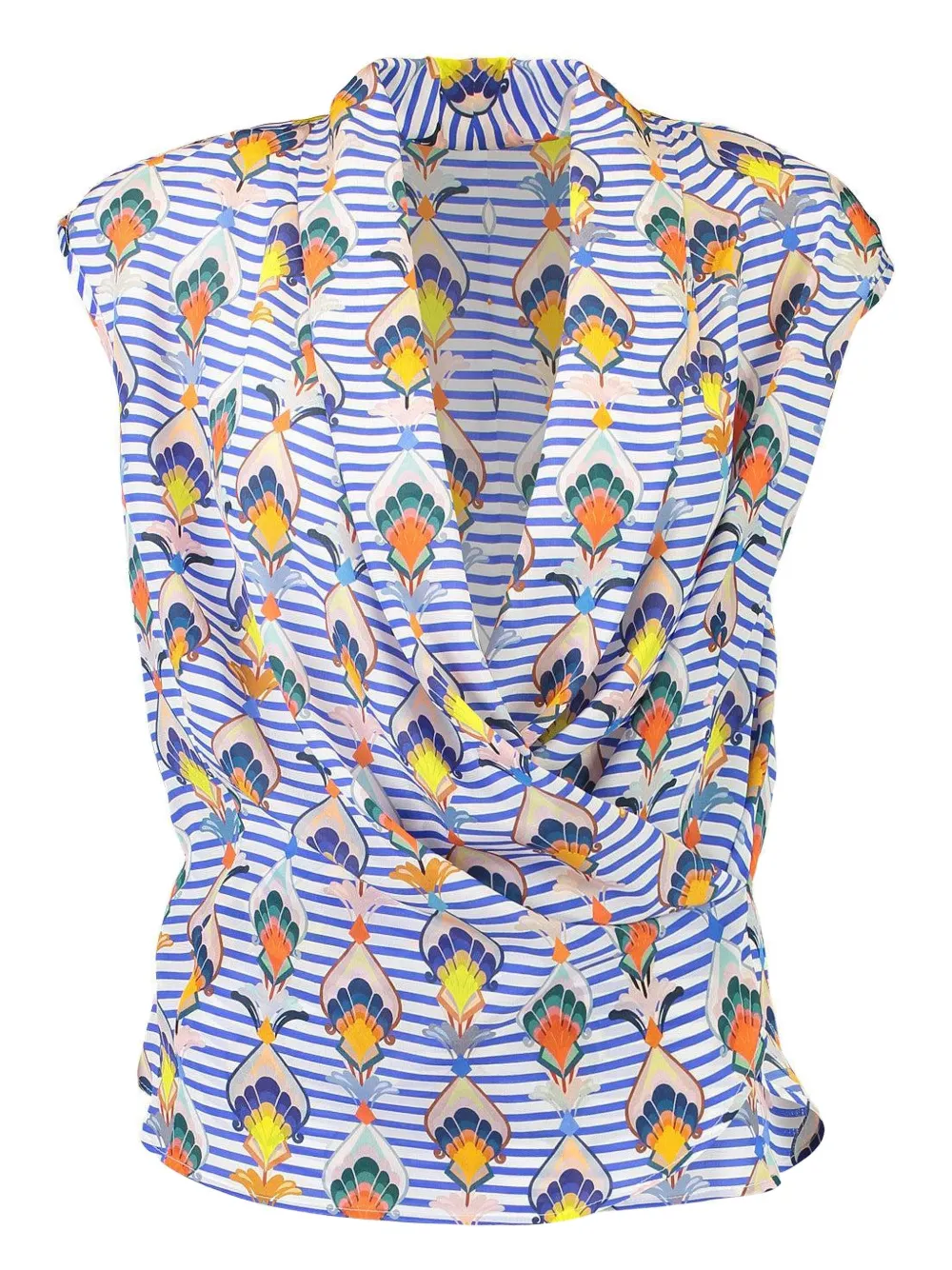 MAISON COMMON stripe-pattern blouse - Blu