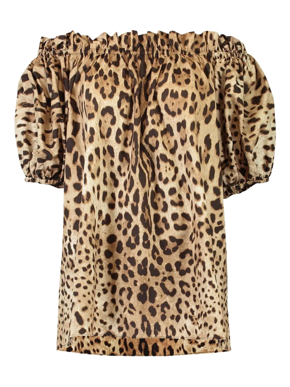 Dolce & Gabbana animal-print off-the-shoulder blouse - Neutrals