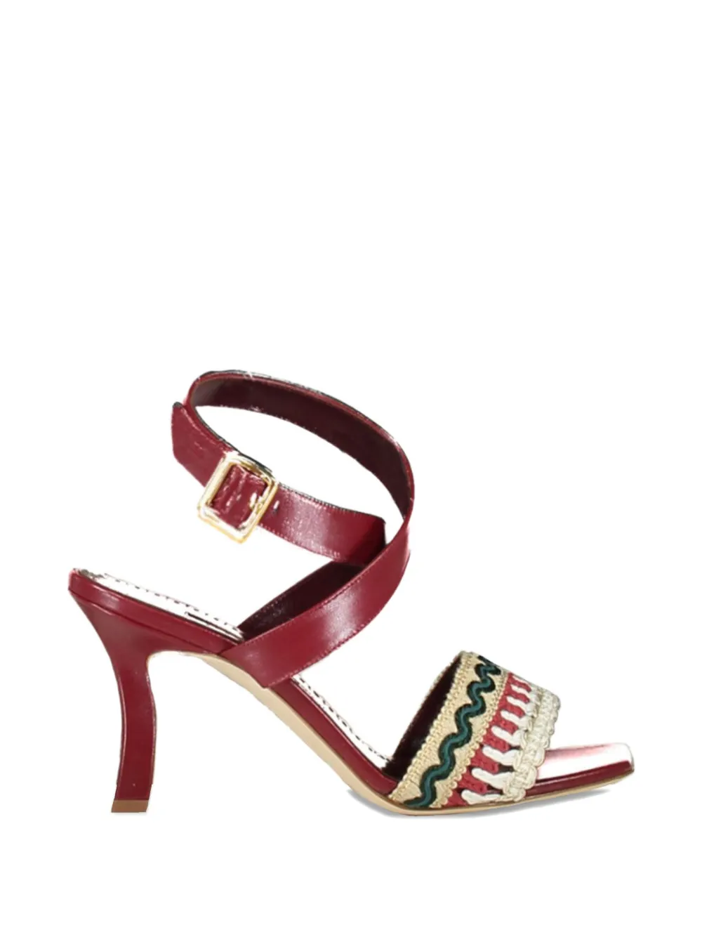 Manolo Blahnik Mabeco woven buckle sandals Rood