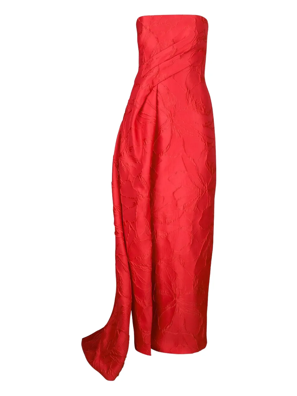 Monique Lhuillier Train strapless maxi dress - Rosso