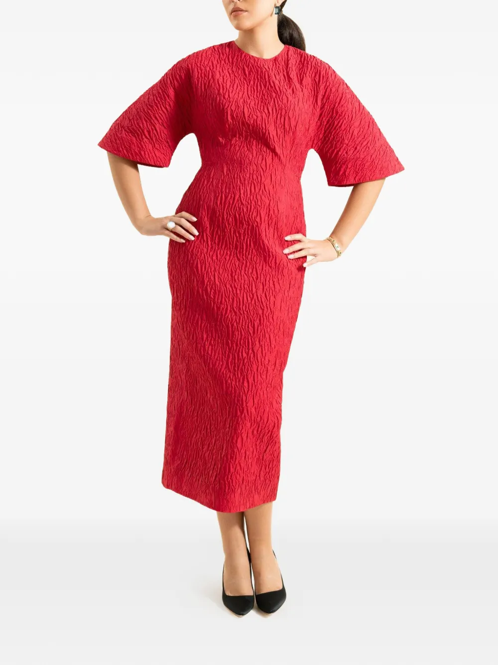 Roksanda Falah textured midi dress - Rood