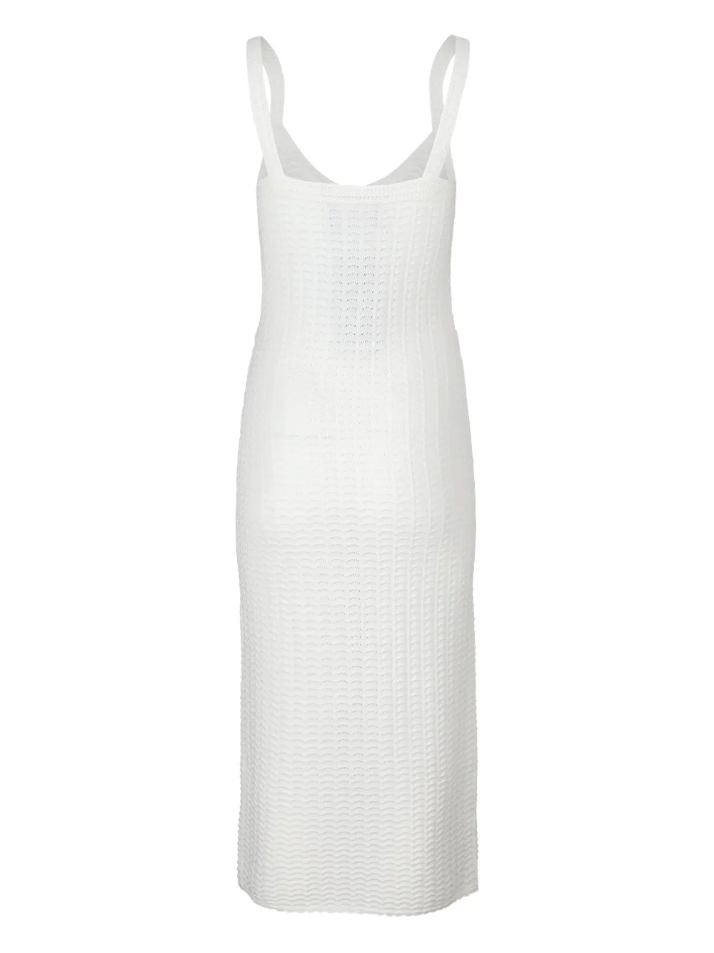 Monique Lhuillier button-detail midi dress - Wit