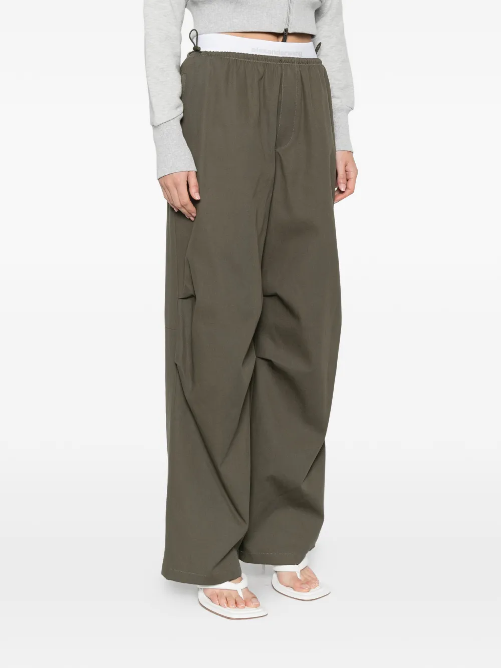 Alexander Wang Logo-waistband Trousers - Green 