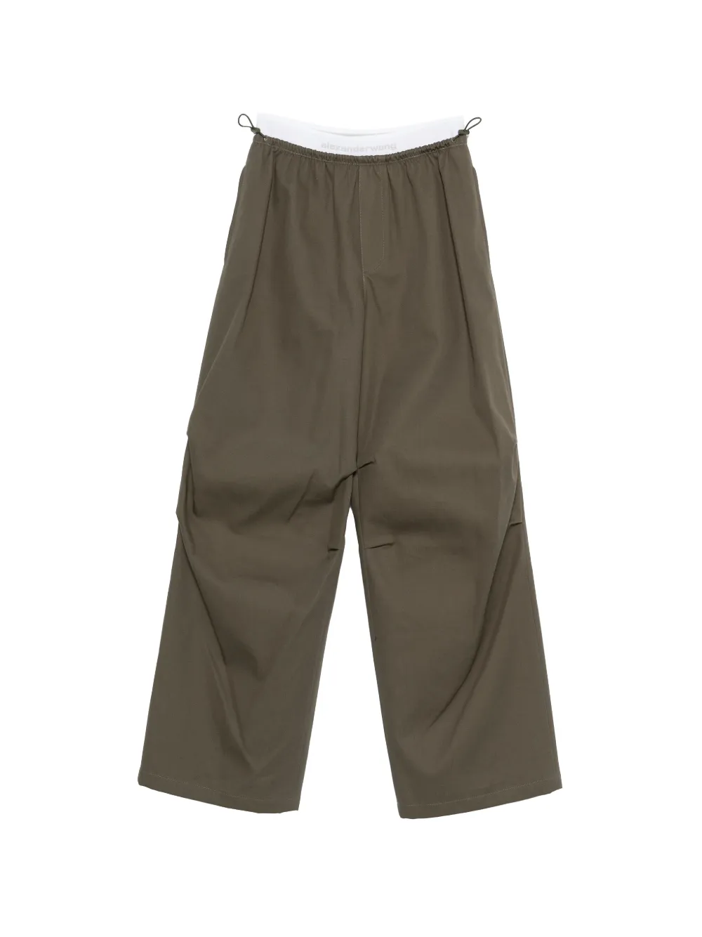 Alexander Wang logo-waistband trousers - Verde