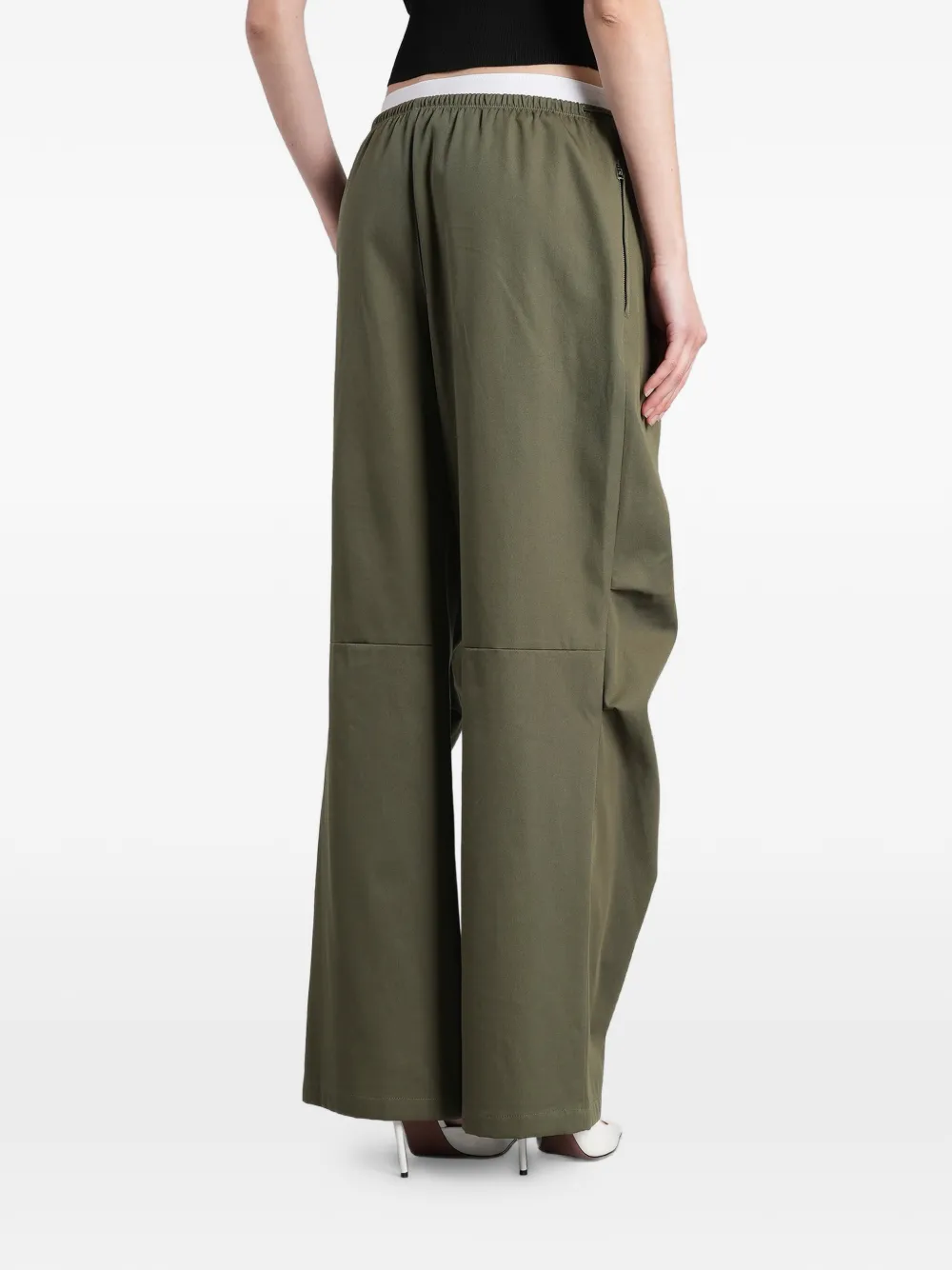 Alexander Wang Pantalon met logo tailleband Groen