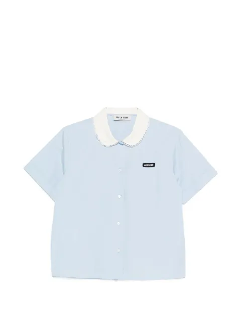 Miu Miu scalloped-collar short-sleeve shirt