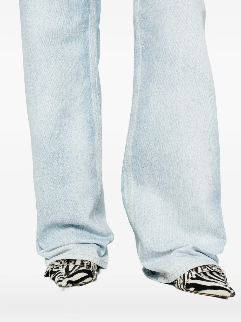 Haikure Jeans met vijf zakken en riemlus Blauw