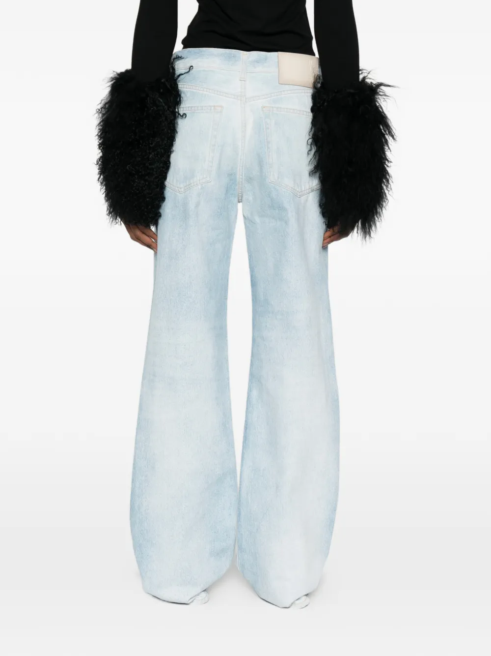 Haikure Jeans met vijf zakken en riemlus Blauw