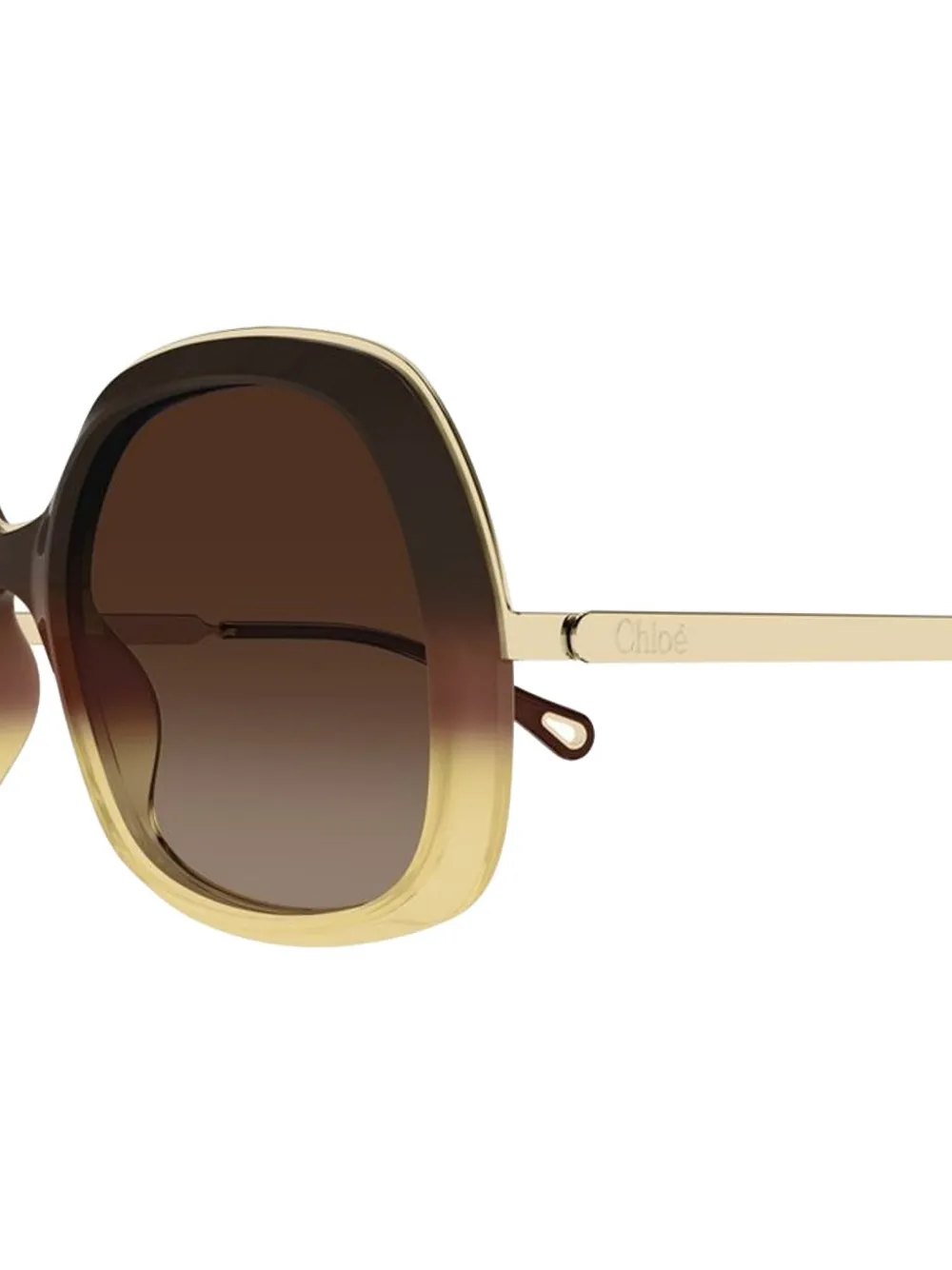 Chloé Eyewear Zonnebril met ovalen montuur Bruin