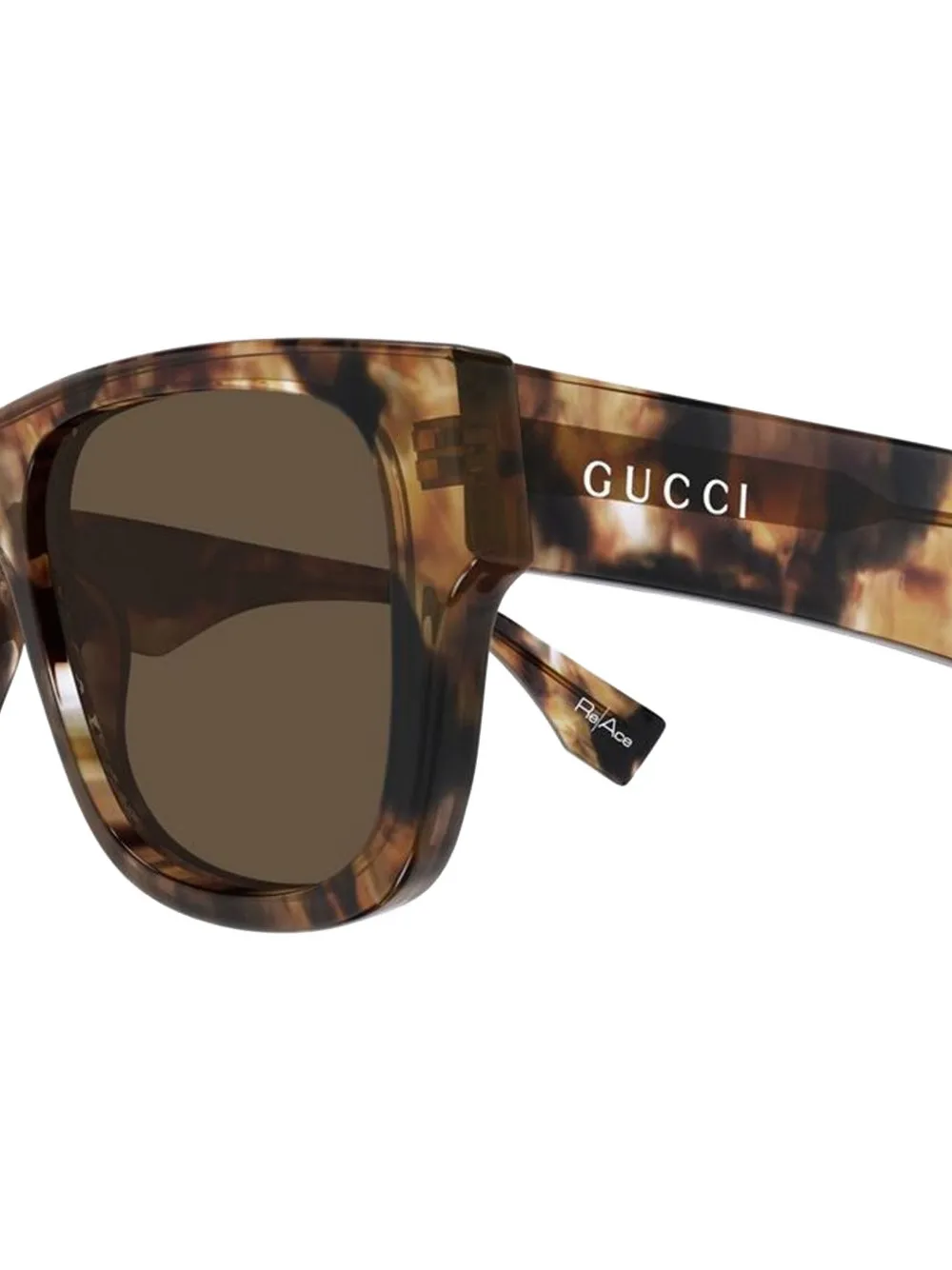 Gucci Eyewear Havana zonnebril met vierkant montuur Bruin
