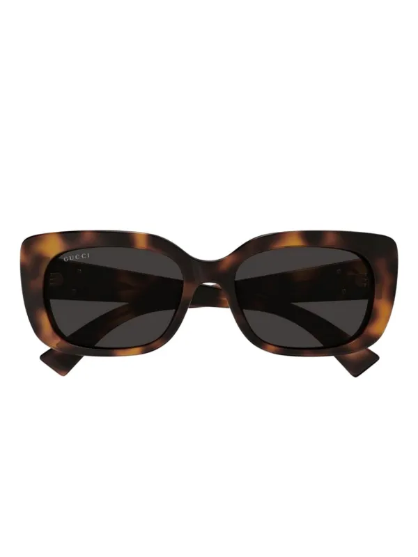 Gucci Interlocking G Detail Sunglasses in Brown