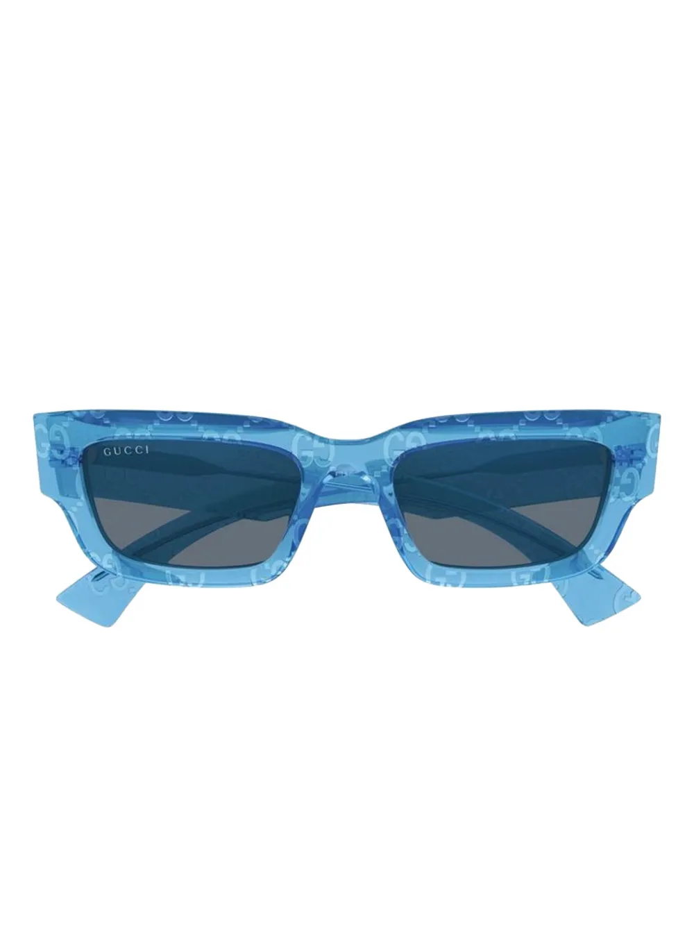 Gucci Eyewear Monogram rectangle sunglasses - Blu