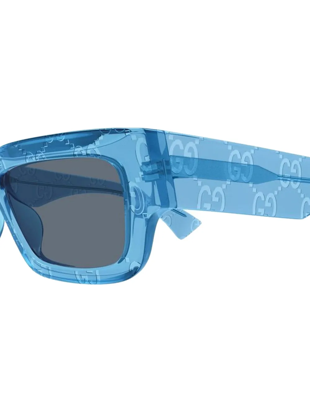  Gucci Eyewear Monogram Rectangle Sunglasses - Blue 
