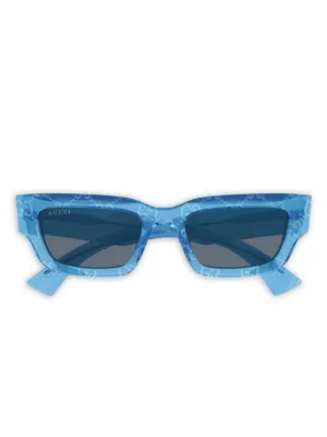 Gucci Eyewear スクエアフレーム サングラス | ブルー | FARFETCH JP