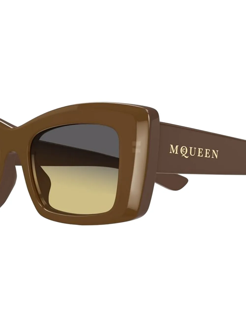 Alexander McQueen Eyewear Zonnebril met rechthoekig montuur Bruin