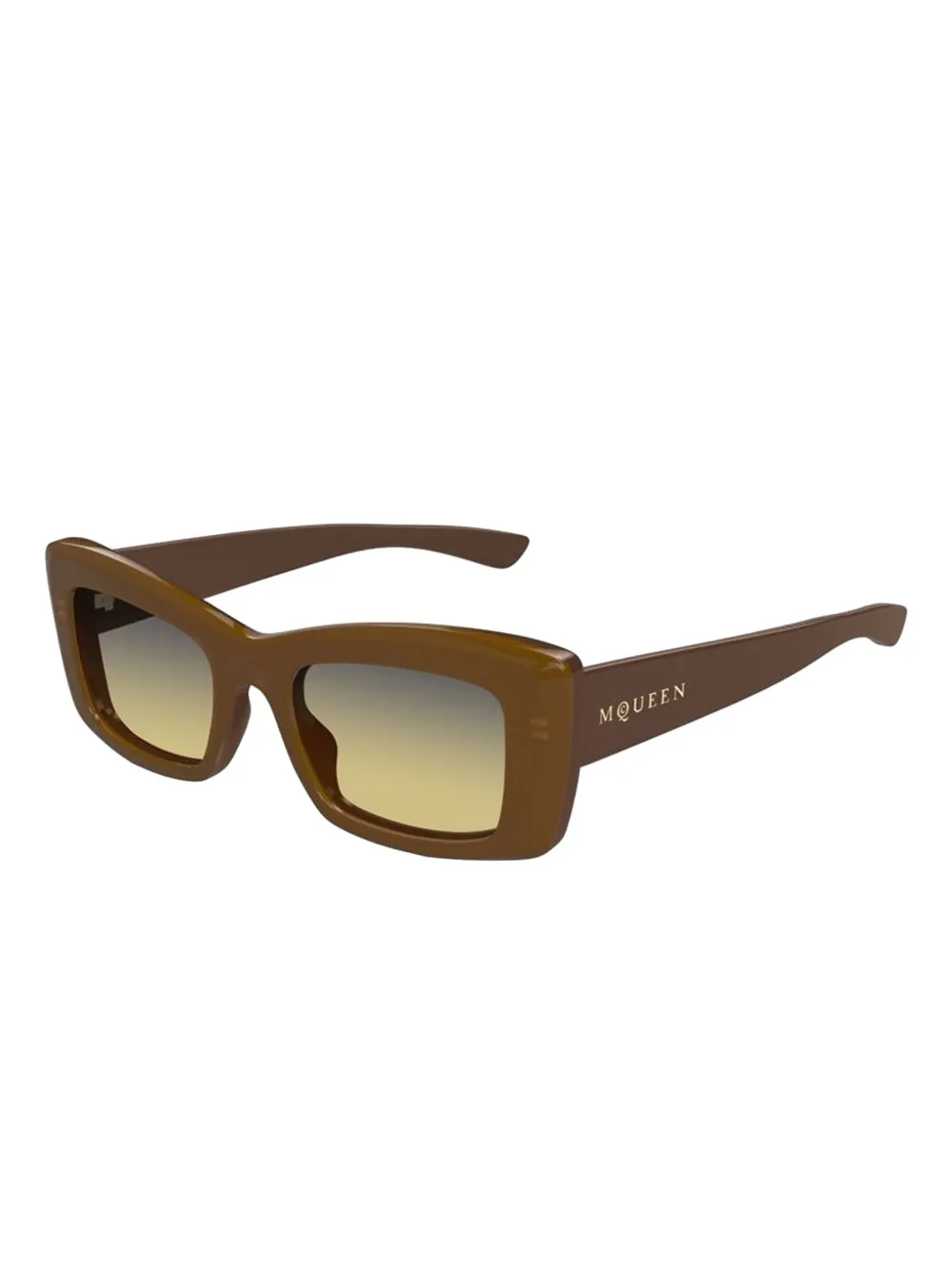 Alexander McQueen rectangle-frame sunglasses - Bruin