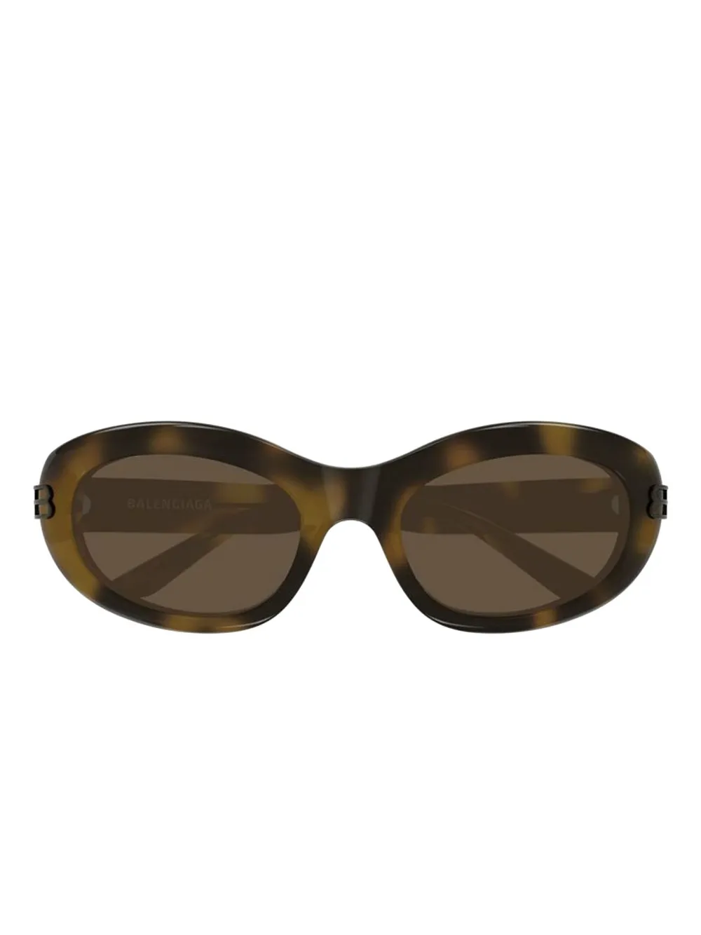 Balenciaga havana-pattern logo-detail sunglasses - Marrone