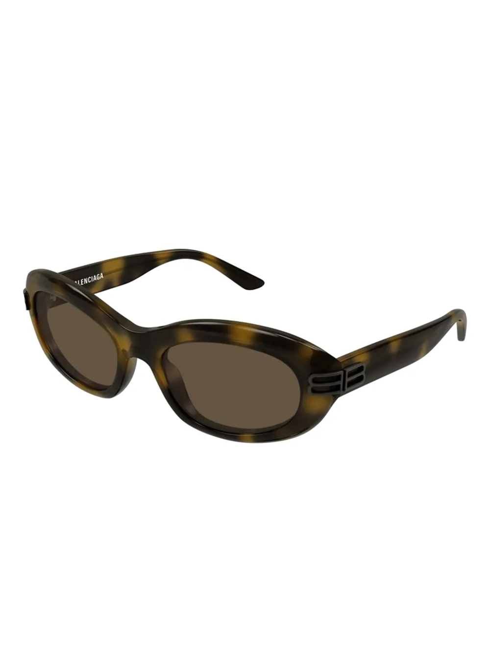 Balenciaga havana-pattern logo-detail sunglasses - Bruin
