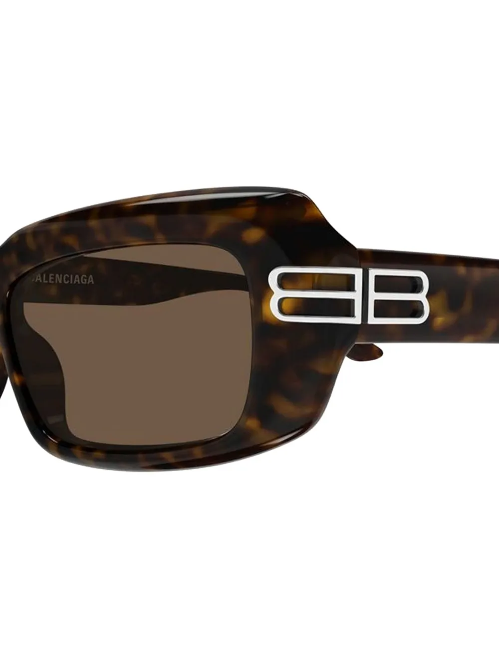 Balenciaga Eyewear BB Havana zonnebril met rechthoekig montuur Bruin
