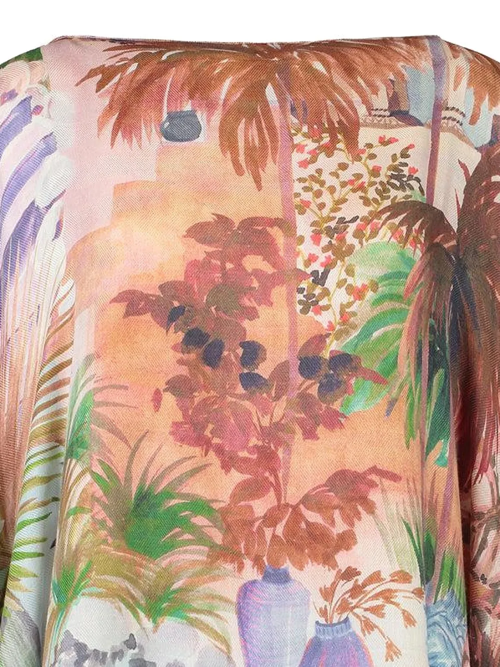 Rani arabella printed poncho - Beige