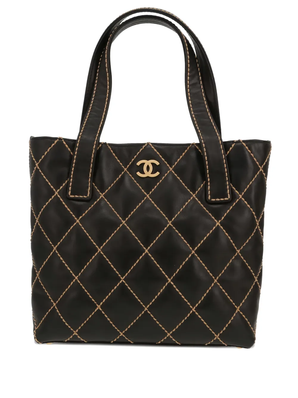 CHANEL Pre-Owned 2002 quilted leather tote bag - Nero