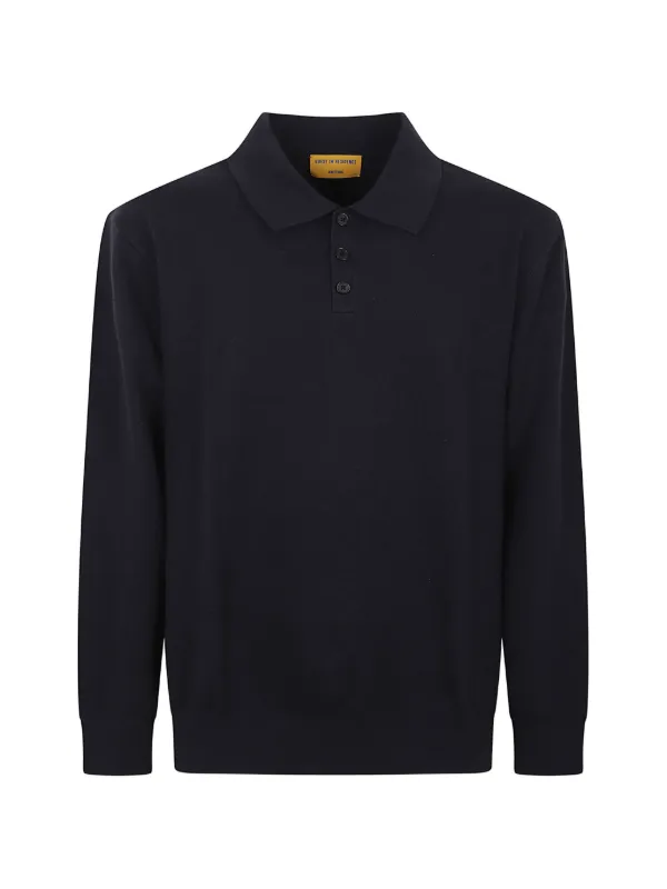 Guest In Residence Allday Long-sleeved Polo Sweater in Blue