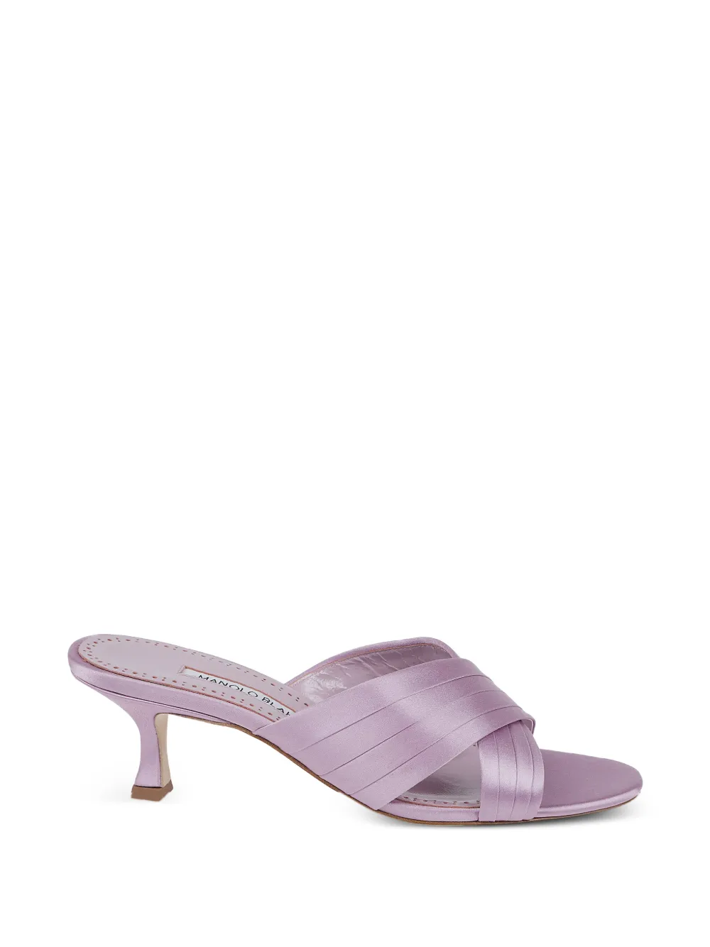 Manolo Blahnik crossover satin sandals Paars