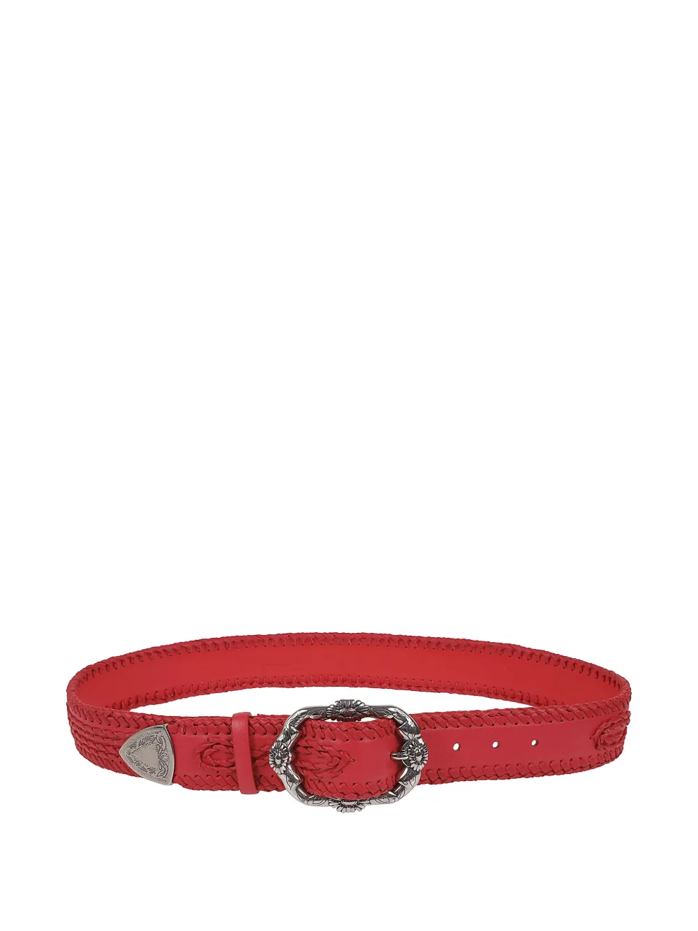 Ermanno Scervino braided floral-buckle belt - Red