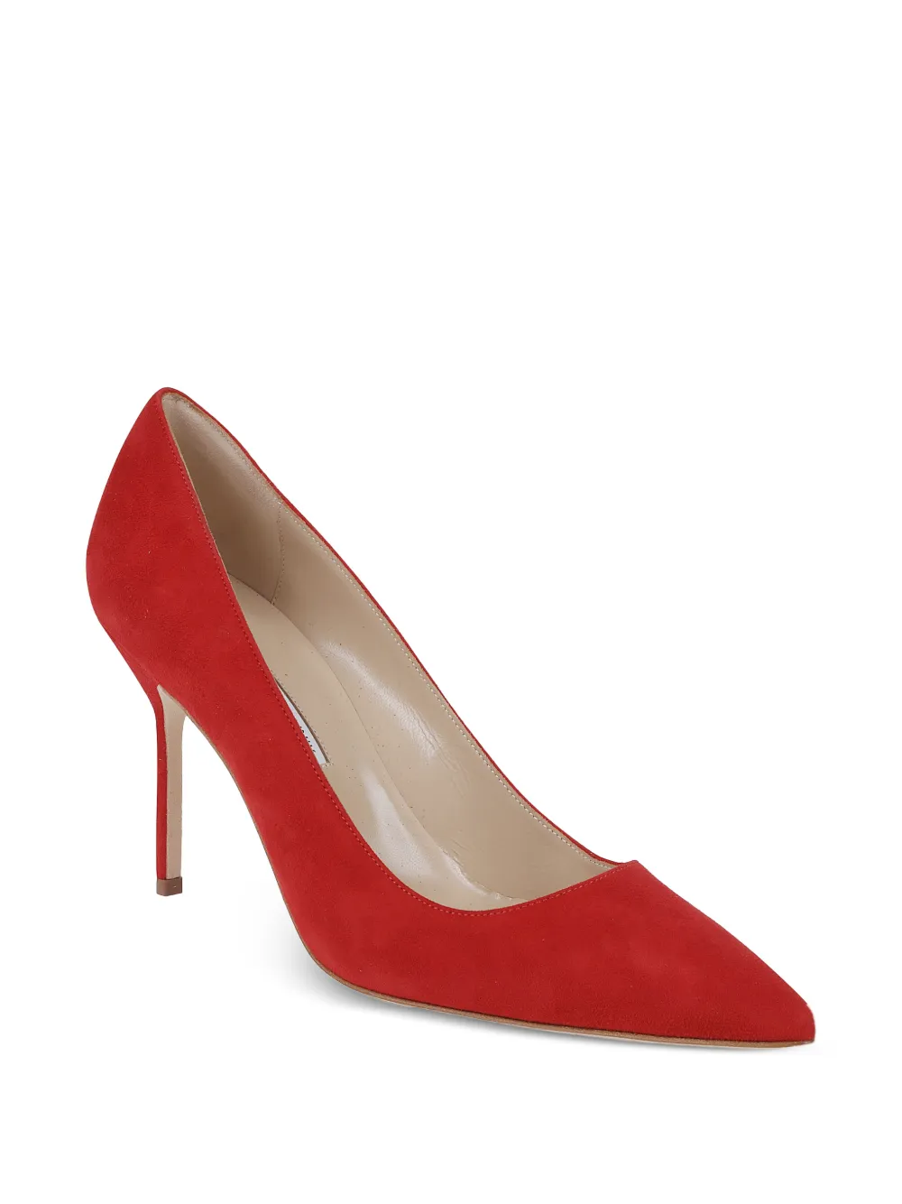 Manolo Blahnik BB pointed-toe suede pumps Rood