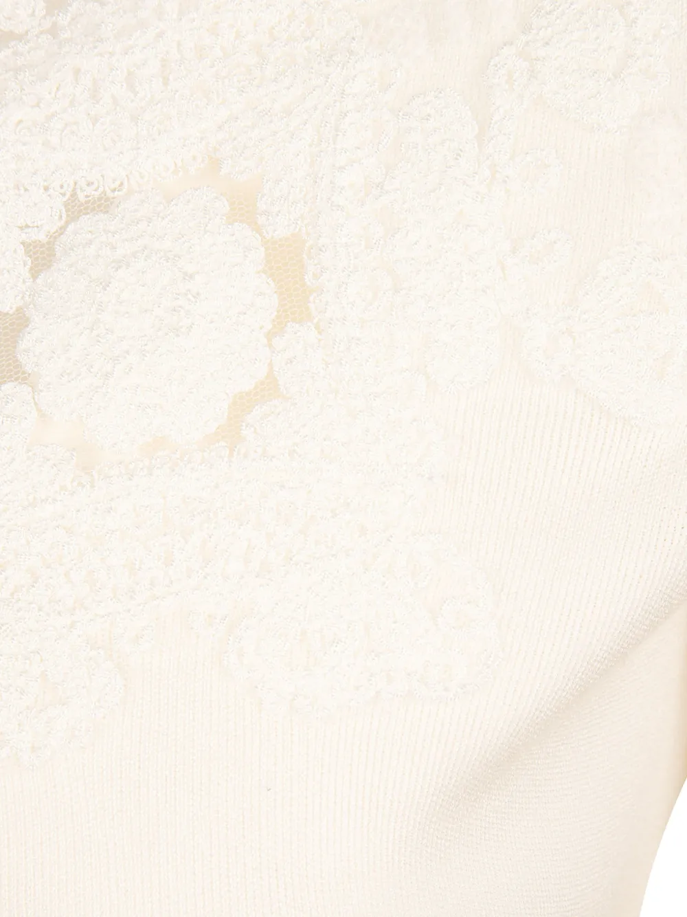 Ermanno Scervino Top met korte mouwen en kanten vlakken Beige