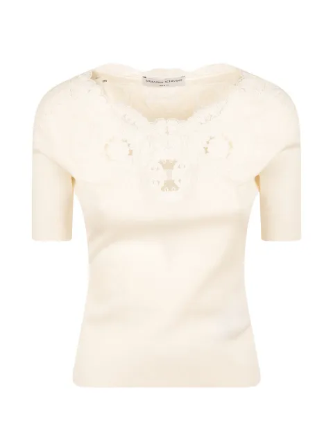 Ermanno Scervino lace-panelled short-sleeve top