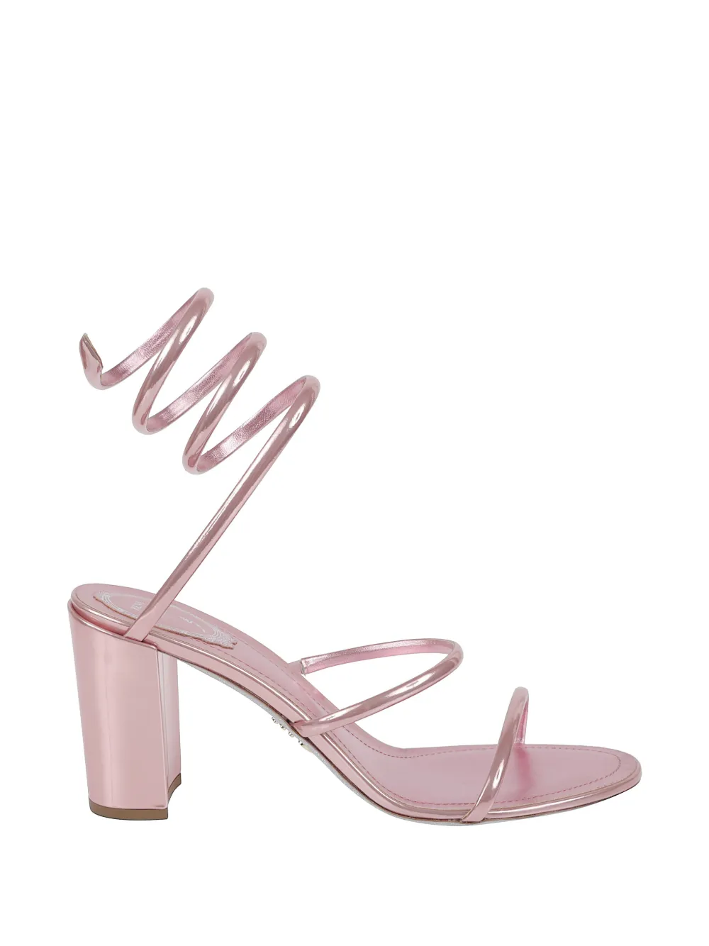 René Caovilla Cleo Leather Heeled Sandals In Pink