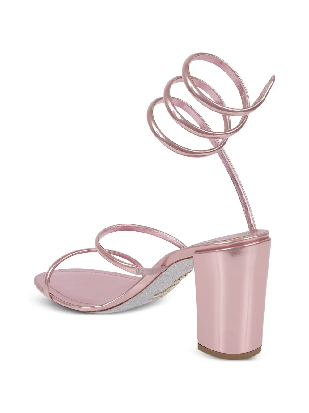 René Caovilla Cleo leather heeled sandals Roze