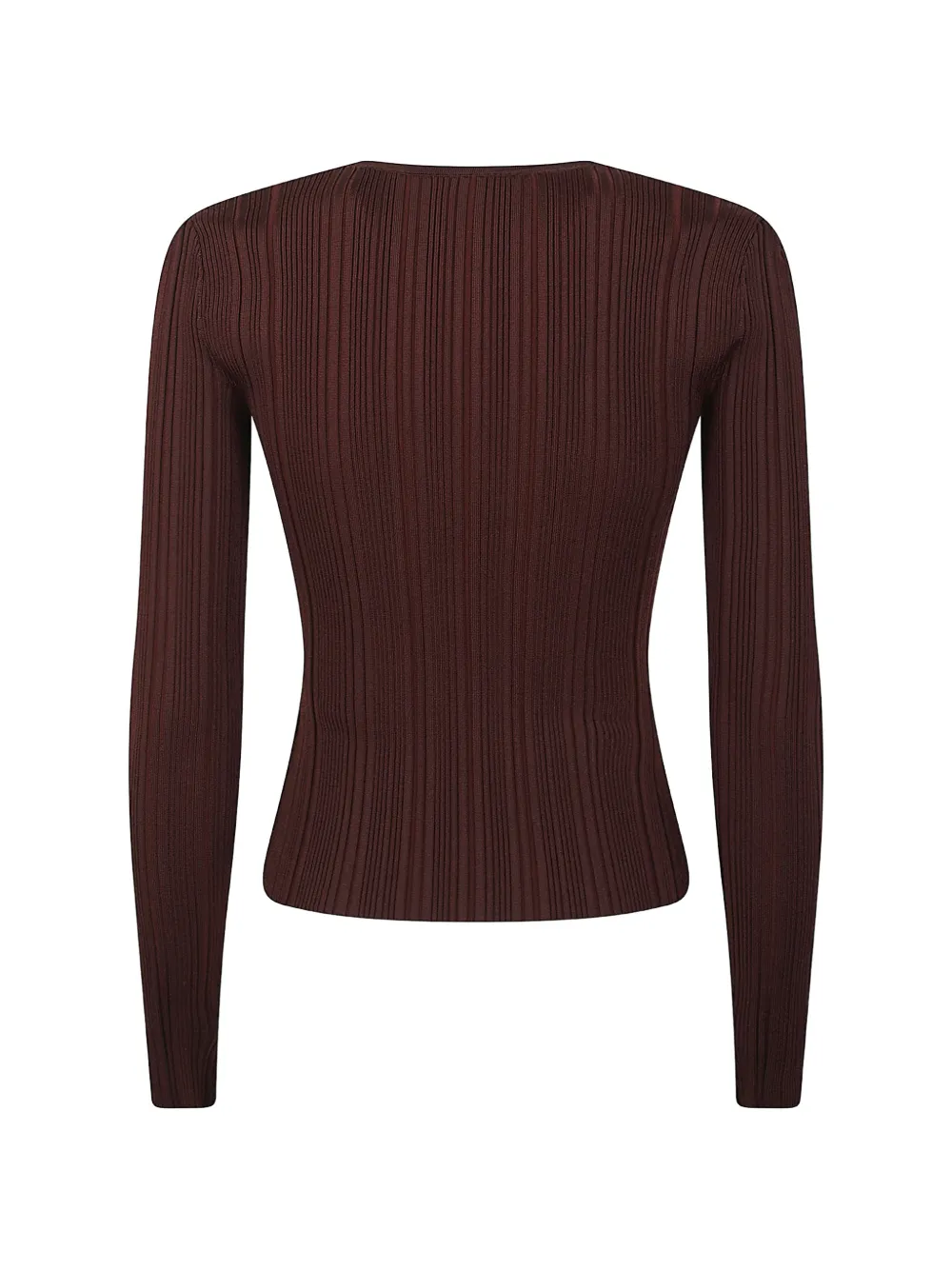 Self-Portrait Lace-trim Sweater in Brown, view 2