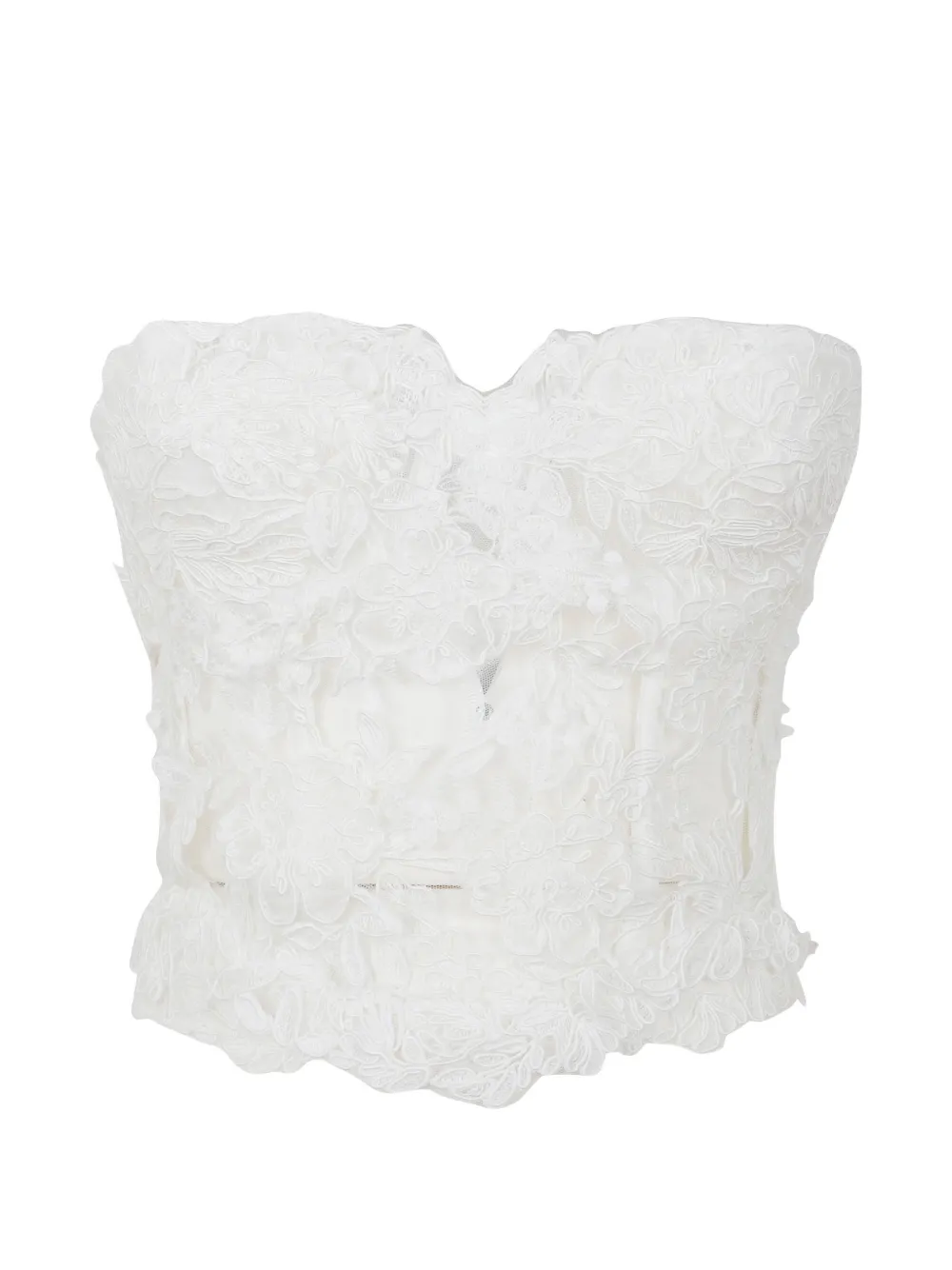 Ermanno Scervino lace-embroidered strapless top - Bianco