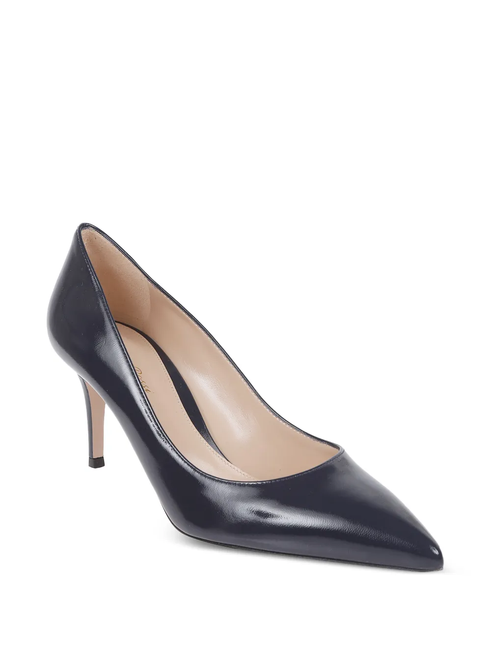 Gianvito Rossi 70mm Gianvito patent-leather pointed-toe heeled pumps Blauw