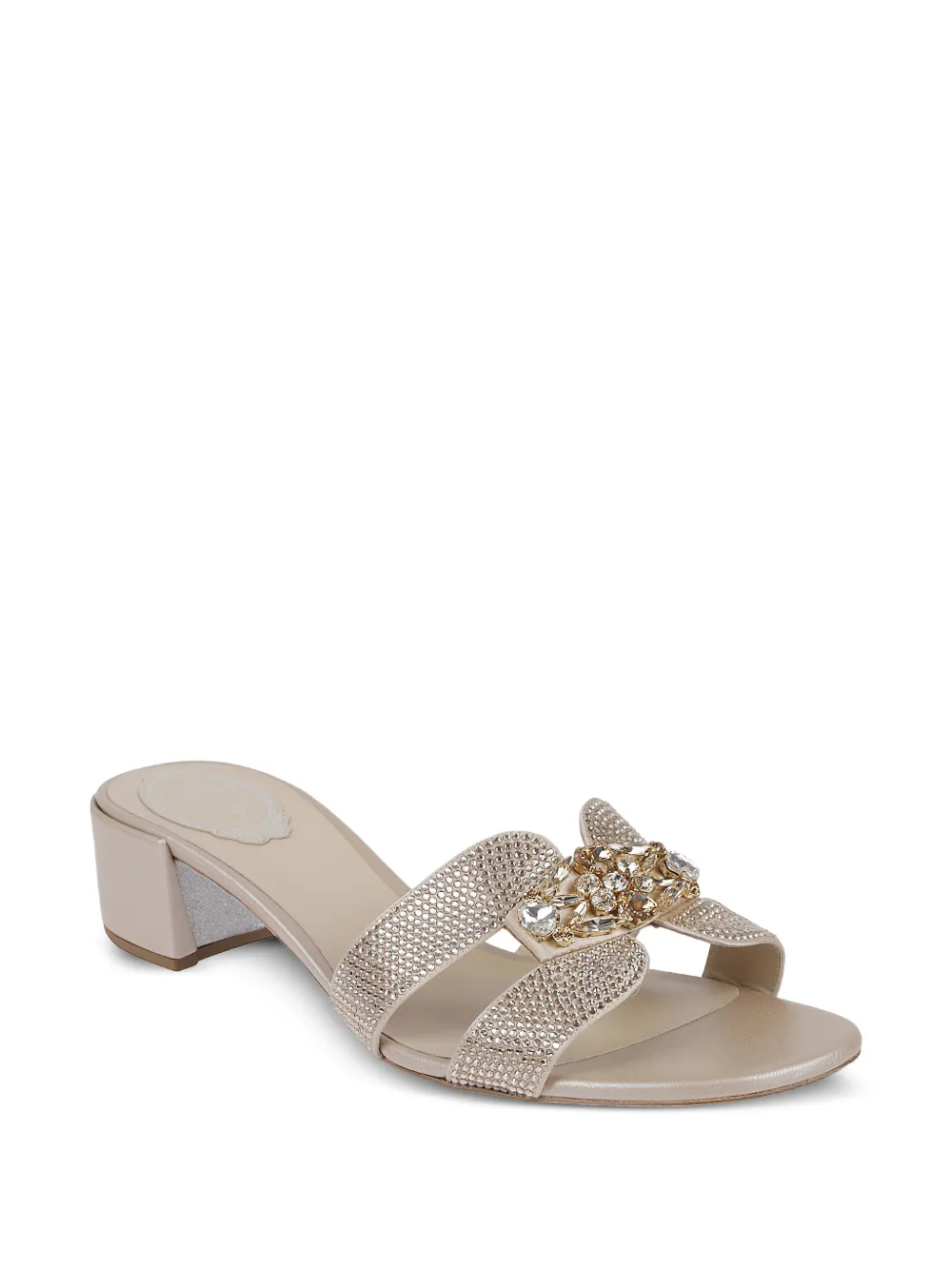 René Caovilla crystal-embellished sandals Beige