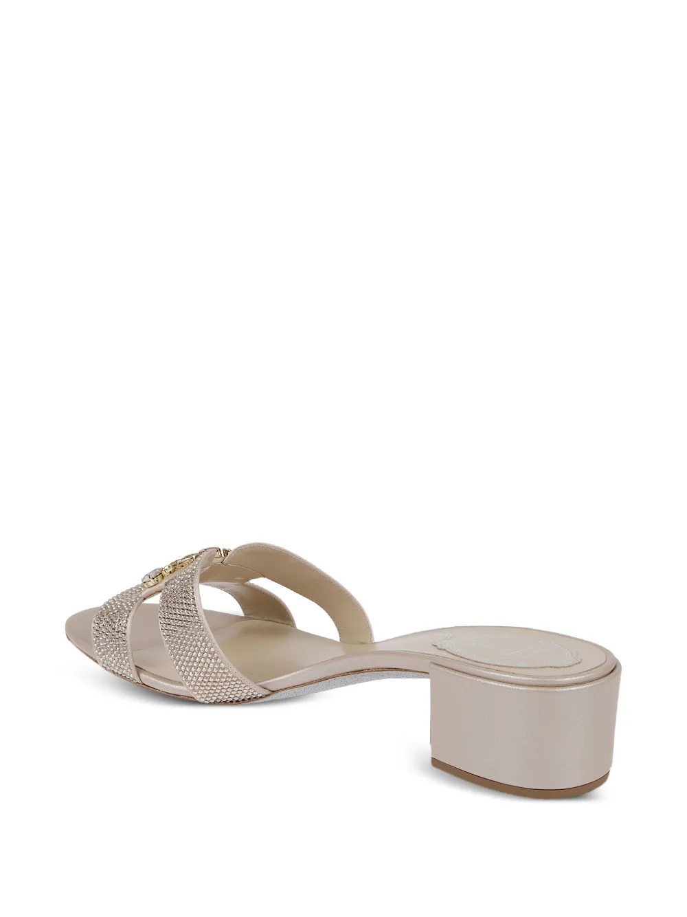 René Caovilla crystal-embellished sandals Beige