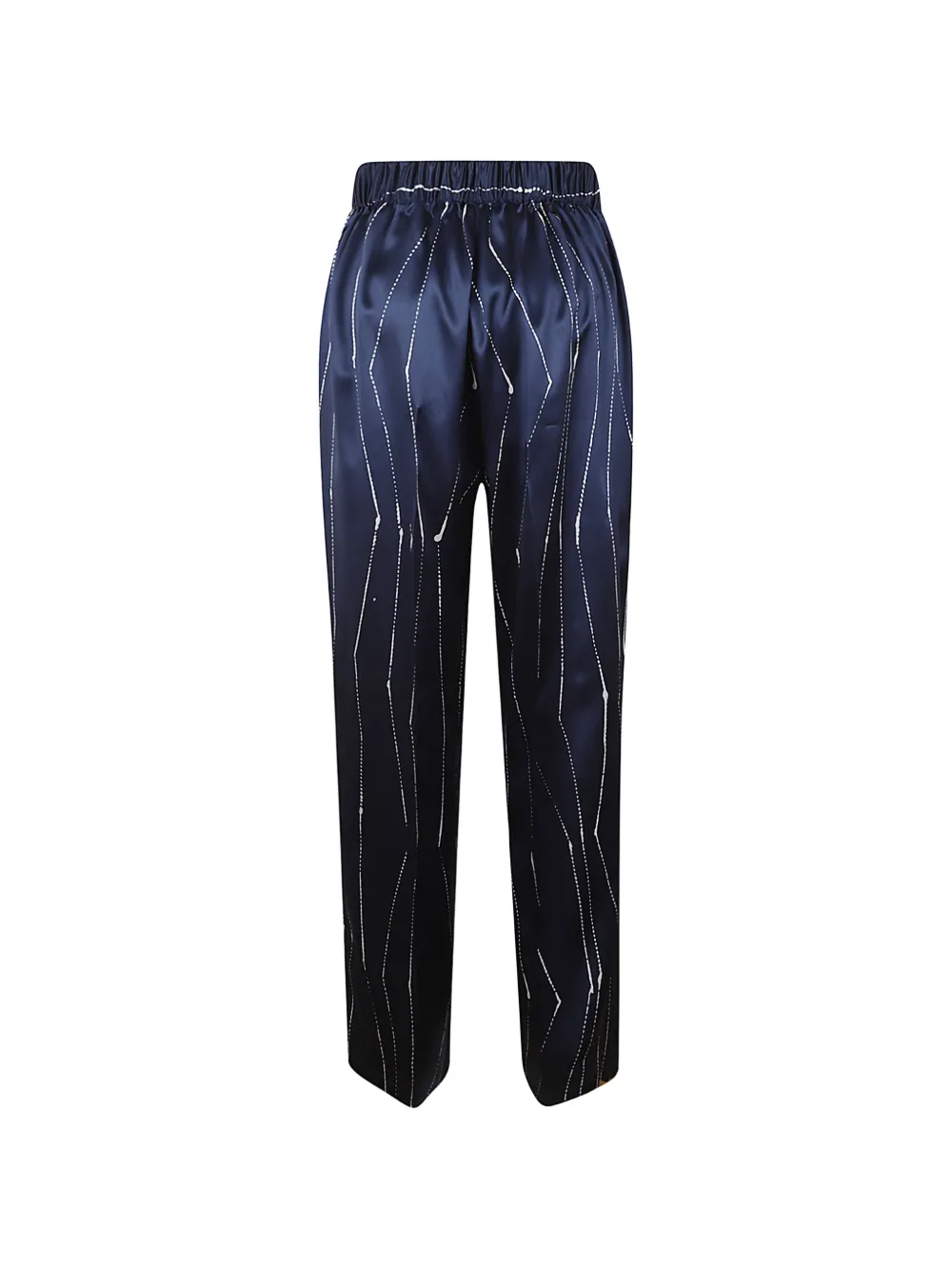 Kiton abstract-print silk straight trousers - Blau
