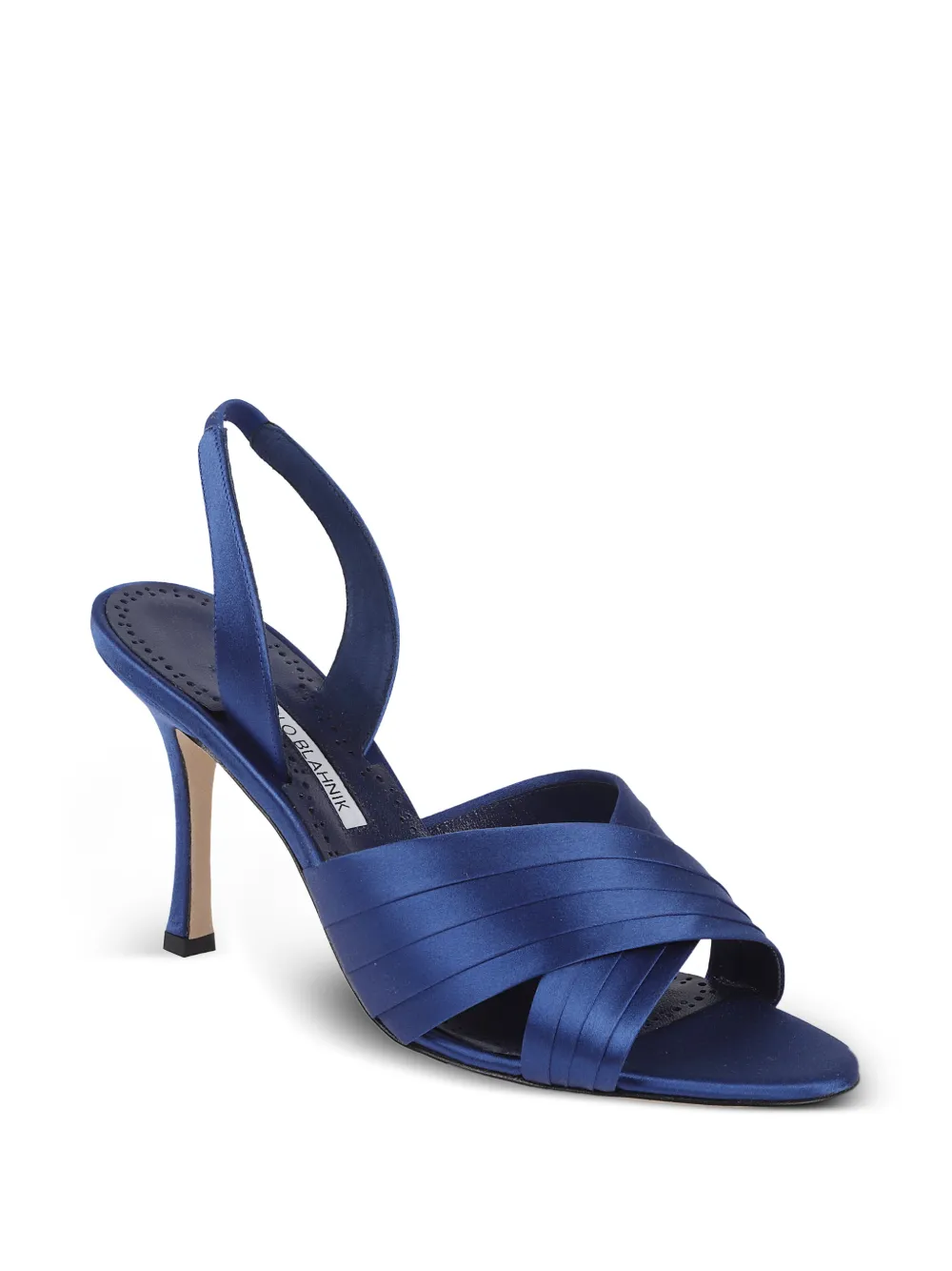 Manolo Blahnik Vierasan crossover-strap heeled sandals Blauw
