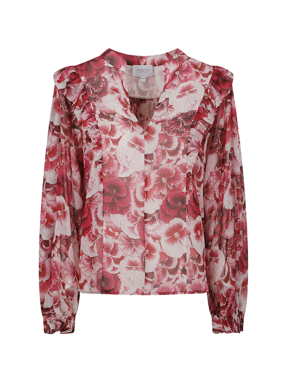 Giambattista Valli floral-print ruffled blouse - White