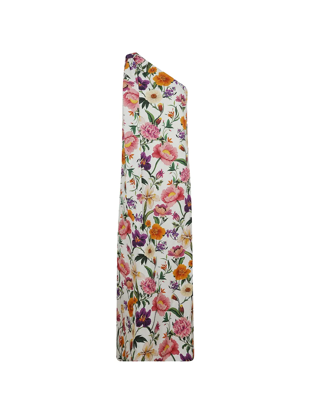 Borgo De Nor Lani floral-jacquard one-shoulder maxi dress - Weiß