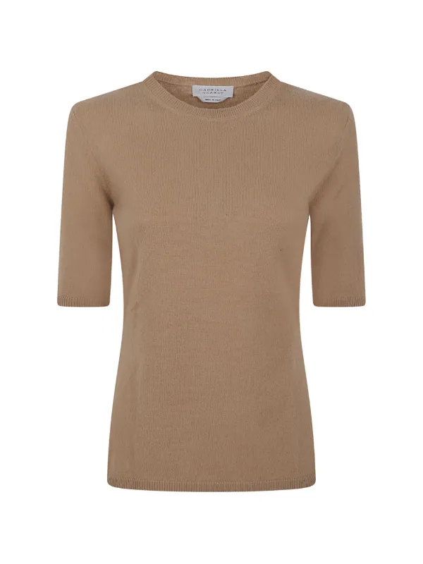 Gabriela Hearst Xanthe Short-sleeve Sweater in Brown