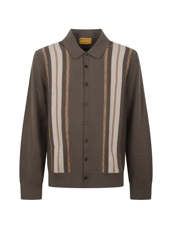 Guest In Residence Baja Plaza Striped Cardigan in Green